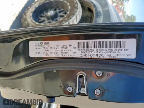 2015 Ram 1500 Laramie Longhorn with VIN 1C6RR7PT1FS727755, listed as a Copart auction lot 66170005 with 156,838 mi miles and Salvage title. Bid and sale history available at DreamBid. Image 13.