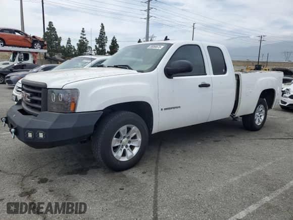 2007 GMC Sierra 1500 SLE1 with VIN 1GTEC19C27Z508489, listed as a Copart auction lot 56066675 with 158,143 mi miles and Salvage title. Bid and sale history available at DreamBid. Image 1.