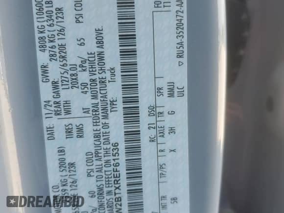 2024 Ford F-250 XL z VIN 1FT8W2BTXREF61536, wystawiony jako Copart lot #70430435 z przebiegiem 23 388 mil mil oraz Szkoda całkowita • Salvage title. Historia ofert i sprzedaży dostępna na DreamBid. Obrazek 13.