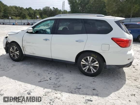 2017 Nissan Pathfinder SV with VIN 5N1DR2MN8HC673181, listed as a Copart auction lot 81939595 with 122,198 mi miles and Salvage title. Bid and sale history available at DreamBid. Image 2.