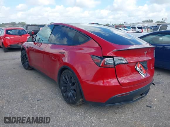 2022 Tesla Model Y Performance with VIN 7SAYGDEF3NF379624, listed as a IAAI auction lot 42705016 with Not provided miles and . Bid and sale history available at DreamBid. Image 3.
