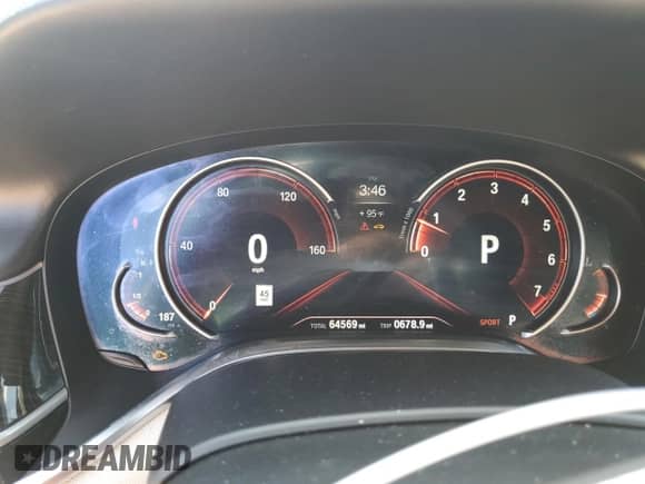 2018 BMW 7 Series 750i with VIN WBA7F0C5XJGM23968, listed as a Copart auction lot 71518115 with 64,569 mi miles and Salvage title. Bid and sale history available at DreamBid. Image 9.