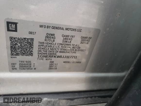 2018 Chevrolet Traverse LS с VIN 1GNERFKW0JJ117211, выставлен на аукционе Copart как лот 67135365 с пробегом 153 439 миль миль и Чистый • Clean title. История ставок и продаж доступна на DreamBid. Изображение 12.