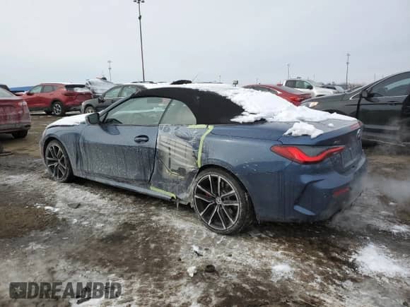 2023 BMW 4 Series 430i xDrive z VIN WBA43AT00PCL57081, wystawiony jako Copart lot #44983365 z przebiegiem 9 821 mil mil oraz Szkoda całkowita • Salvage title. Historia ofert i sprzedaży dostępna na DreamBid. Obrazek 2.