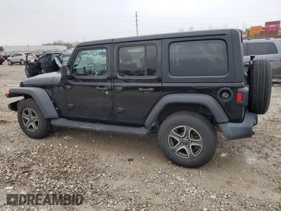 2022 Jeep Wrangler Unlimited Sport with VIN 1C4HJXDN4NW144864, listed as a Copart auction lot 81532584 with 34,830 mi miles and Salvage title. Bid and sale history available at DreamBid. Image 2.