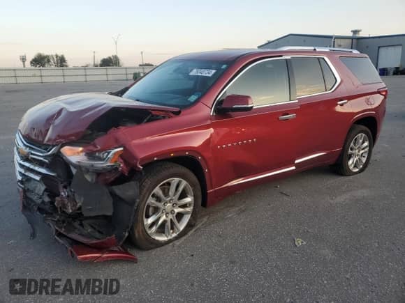2020 Chevrolet Traverse High Country z VIN 1GNERNKW8LJ108365, wystawiony jako Copart lot #76040734 z przebiegiem 59 972 mil mil oraz Szkoda całkowita • Salvage title. Historia ofert i sprzedaży dostępna na DreamBid. Obrazek 1.