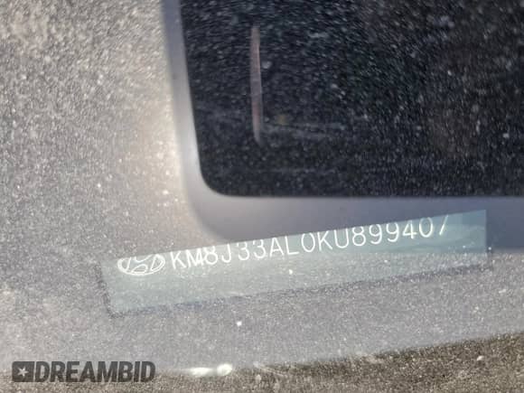 2019 Hyundai Tucson SEL с VIN KM8J33AL0KU899407, выставлен на аукционе Copart как лот 63384505 с пробегом Не указан миль и Списание • Salvage title. История ставок и продаж доступна на DreamBid. Изображение 12.