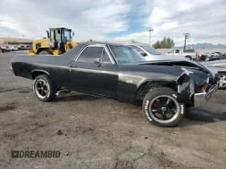 1972 Chevrolet El Camino z VIN 1D80H2L561270, wystawiony jako Copart lot #43648775 z przebiegiem 20 482 mil mil oraz Szkoda całkowita • Salvage title. Historia ofert i sprzedaży dostępna na DreamBid. Obrazek 4.