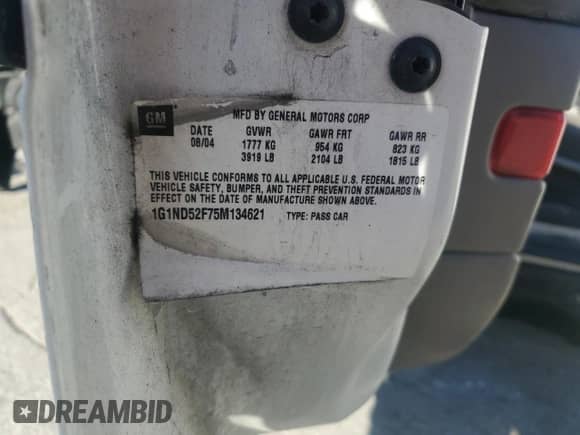 2005 Chevrolet Malibu Classic с VIN 1G1ND52F75M134621, выставлен на аукционе Copart как лот 76074164 с пробегом Не указан миль и Списание • Salvage title. История ставок и продаж доступна на DreamBid. Изображение 15.