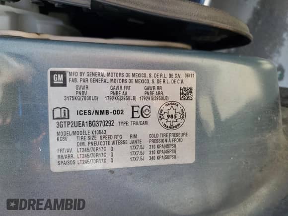 2011 GMC Sierra 1500 SL с VIN 3GTP2UEA1BG370292, выставлен на аукционе Copart как лот 61394435 с пробегом Не указан миль и На запчасти • Non repairable. История ставок и продаж доступна на DreamBid. Изображение 12.