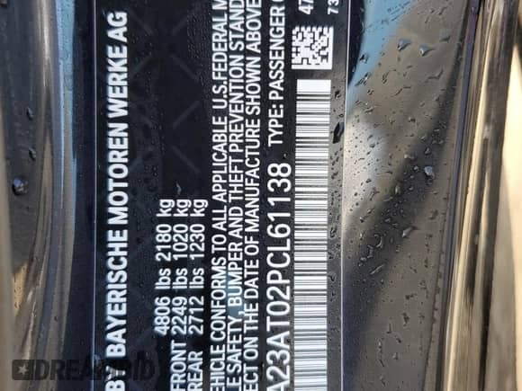 2023 BMW 4 Series 430i z VIN WBA23AT02PCL61138, wystawiony jako Copart lot #45606085 z przebiegiem 18 698 mil mil oraz Szkoda całkowita • Salvage title. Historia ofert i sprzedaży dostępna na DreamBid. Obrazek 12.
