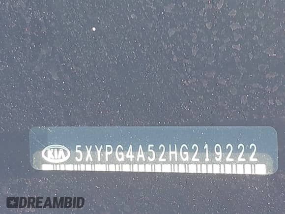 2017 Kia Sorento LX with VIN 5XYPG4A52HG219222, listed as a IAAI auction lot 42866535 with 104,881 mi miles and . Bid and sale history available at DreamBid. Image 9.