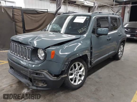 2018 Jeep Renegade Latitude with VIN ZACCJABB5JPH92642, listed as a IAAI auction lot 43253580 with 106,321 mi miles and . Bid and sale history available at DreamBid. Image 17.