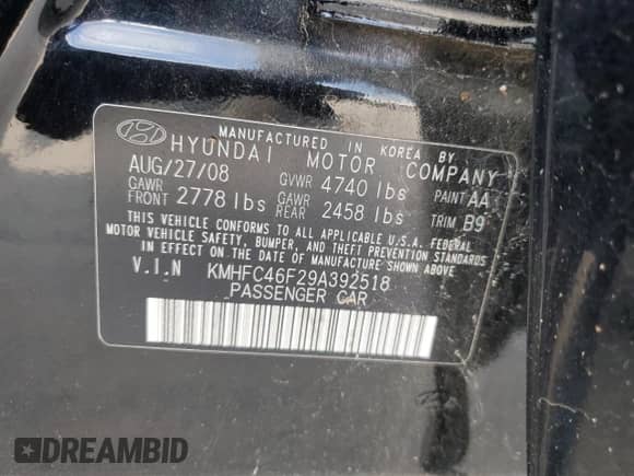 2009 Hyundai Azera Limited с VIN KMHFC46F29A392518, выставлен на аукционе Copart как лот 58877244 с пробегом 90 368 миль миль и Чистый • Clean title. История ставок и продаж доступна на DreamBid. Изображение 12.