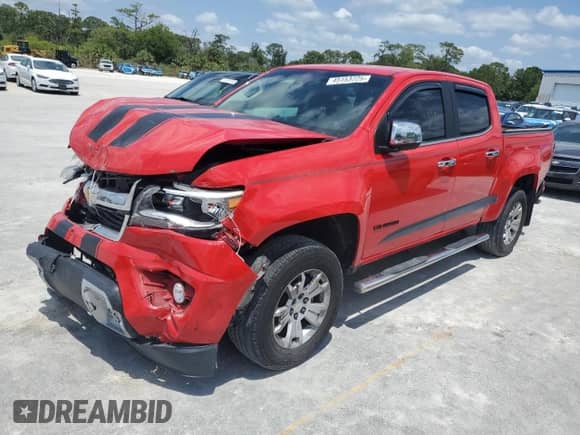 2017 Chevrolet Colorado 2WD LT with VIN 1GCGSCEA7H1218454, listed as a Copart auction lot 45153725 with 108,873 mi miles and Salvage title. Bid and sale history available at DreamBid. Image 1.