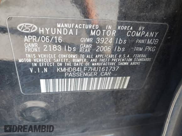 2017 Hyundai Elantra Limited с VIN KMHD84LF7HU161737, выставлен на аукционе IAAI как лот 43540479 с пробегом 94 020 миль миль и . История ставок и продаж доступна на DreamBid. Изображение 9.