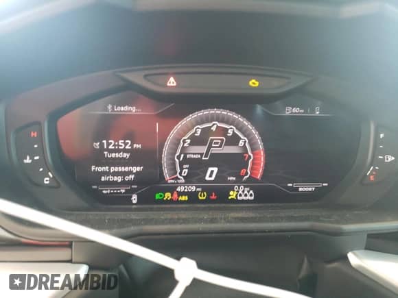 2019 Lamborghini Urus with VIN ZPBUA1ZL6KLA04680, listed as a Copart auction lot 60743284 with 49,209 mi miles and Salvage title. Bid and sale history available at DreamBid. Image 9.