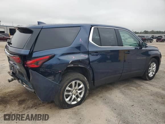 2023 Chevrolet Traverse LS with VIN 1GNERFKW0PJ169219, listed as a Copart auction lot 67550005 with 74,921 mi miles and Clean title. Bid and sale history available at DreamBid. Image 3.