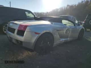 2007 Lamborghini Gallardo with VIN ZHWGU22T57LA05137, listed as a Copart auction lot 78841294 with 5,504 mi miles and Salvage title. Bid and sale history available at DreamBid. Image 3.