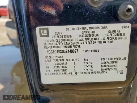 2005 Chevrolet Silverado 1500 Work Truck with VIN 1GCEC19X85Z149097, listed as a Copart auction lot 68390405 with 353,998 mi miles and Clean title. Bid and sale history available at DreamBid. Image 12.