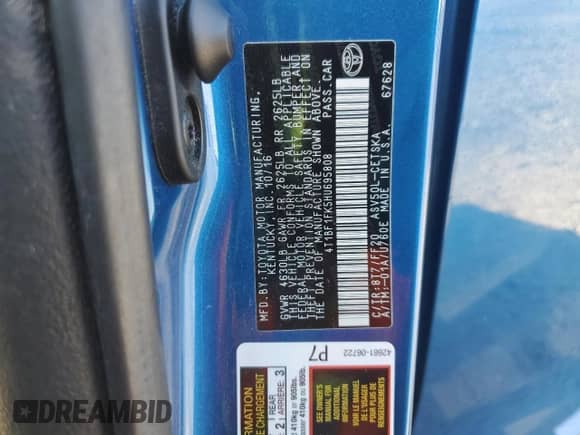 2017 Toyota Camry XLE с VIN 4T1BF1FK5HU695808, выставлен на аукционе Copart как лот 86468405 с пробегом 164 869 миль миль и Списание • Salvage title. История ставок и продаж доступна на DreamBid. Изображение 12.