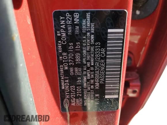 2024 Hyundai Venue SE с VIN KMHRB8A35RU283313, выставлен на аукционе Copart как лот 61495825 с пробегом 34 756 миль миль и Списание • Salvage title. История ставок и продаж доступна на DreamBid. Изображение 12.