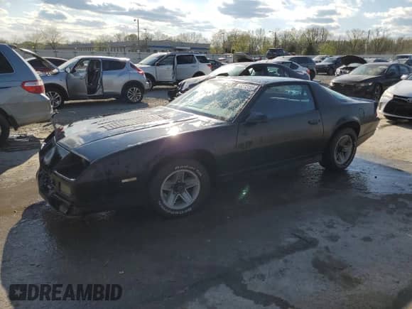1986 Chevrolet Camaro Z28 Sport with VIN 1G1FP87H2GL105849, listed as a Copart auction lot 53272155 with 9,502 mi miles and Salvage title. Bid and sale history available at DreamBid. Image 1.