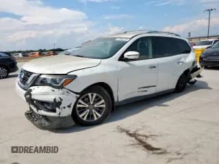 2018 Nissan Pathfinder SV with VIN 5N1DR2MN7JC657141, listed as a Copart auction lot 67857215 with 139,098 mi miles and Salvage title. Bid and sale history available at DreamBid. Image 1.