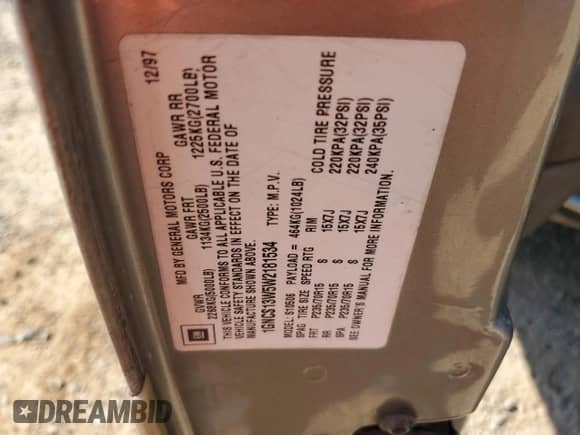 1998 Chevrolet Blazer LS с VIN 1GNCS13W5W2181534, выставлен на аукционе Copart как лот 80191735 с пробегом 203 604 миль миль и Списание • Salvage title. История ставок и продаж доступна на DreamBid. Изображение 13.