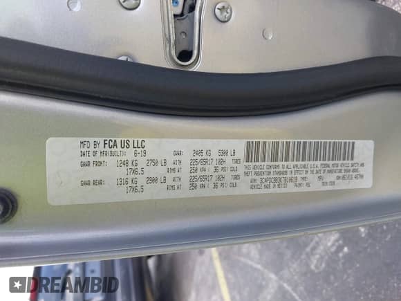 2019 Dodge Journey SE z VIN 3C4PDCBB3KT810618, wystawiony jako IAAI lot #42873612 z przebiegiem 57 662 mil mil oraz . Historia ofert i sprzedaży dostępna na DreamBid. Obrazek 9.