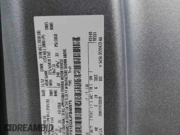 2018 Ford F-150 Lariat z VIN 1FTFX1EGXJFB40976, wystawiony jako Copart lot #83829255 z przebiegiem 50 093 mil mil oraz Szkoda całkowita • Salvage title. Historia ofert i sprzedaży dostępna na DreamBid. Obrazek 12.