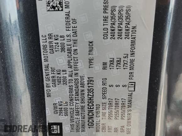 2017 Chevrolet Silverado 1500 Work Truck с VIN 1GCNCNEC6HZ351791, выставлен на аукционе Copart как лот 63922735 с пробегом 59 629 миль миль и Списание • Salvage title. История ставок и продаж доступна на DreamBid. Изображение 12.