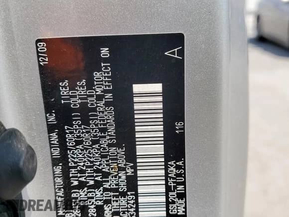 2010 Toyota Sienna XLE с VIN 5TDYK4CC9AS342491, выставлен на аукционе Copart как лот 84887455 с пробегом 241 451 миль миль и Списание • Salvage title. История ставок и продаж доступна на DreamBid. Изображение 12.