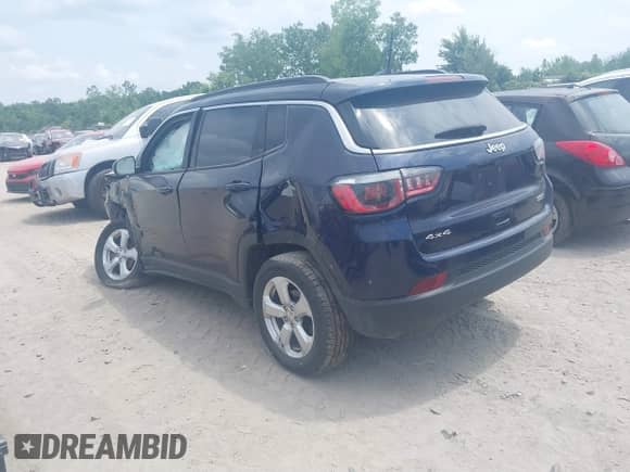 2019 Jeep Compass Latitude with VIN 3C4NJDBB2KT652939, listed as a IAAI auction lot 39583288 with 62,636 mi miles and . Bid and sale history available at DreamBid. Image 3.