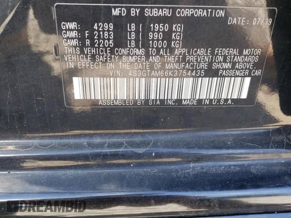 2019 Subaru Impreza Special Sports with VIN 4S3GTAM66K3754435, listed as a Copart auction lot 80357625 with 119,157 mi miles and Salvage title. Bid and sale history available at DreamBid. Image 12.