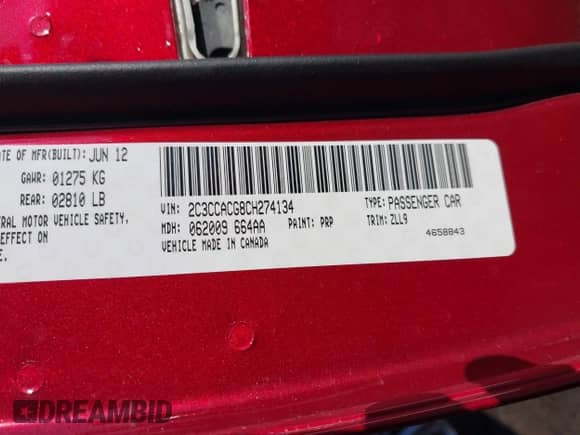 2012 Chrysler 300 Limited с VIN 2C3CCACG8CH274134, выставлен на аукционе IAAI как лот 43441782 с пробегом 102 666 миль миль и . История ставок и продаж доступна на DreamBid. Изображение 9.