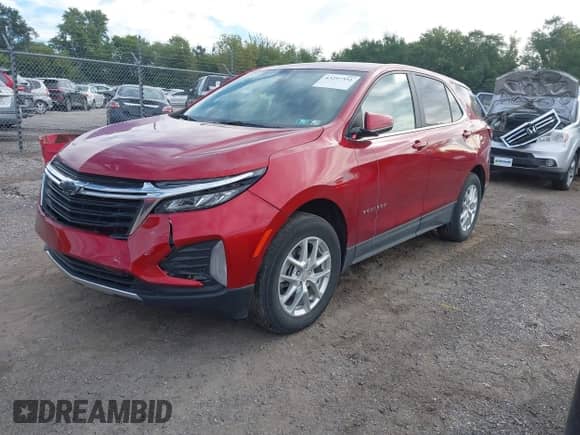 2022 Chevrolet Equinox LT with VIN 3GNAXUEV6NL158971, listed as a IAAI auction lot 43297351 with 33,446 mi miles and . Bid and sale history available at DreamBid. Image 2.