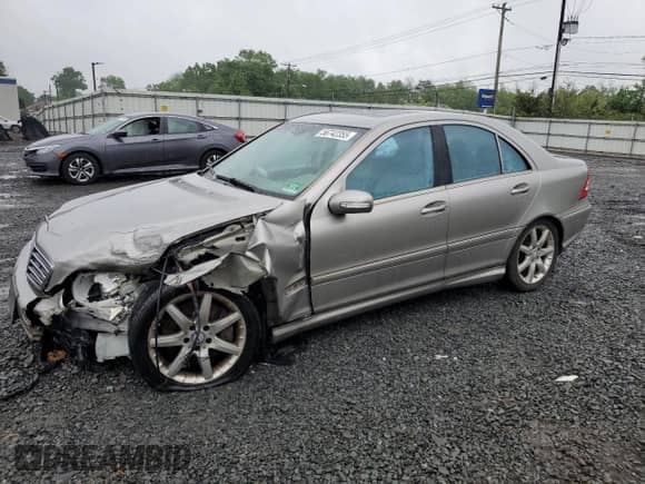 2005 Mercedes-Benz C 230 Kompressor with VIN WDBRF40J05F572730, listed as a Copart auction lot 56742355 with 130,211 mi miles and Salvage title. Bid and sale history available at DreamBid. Image 1.