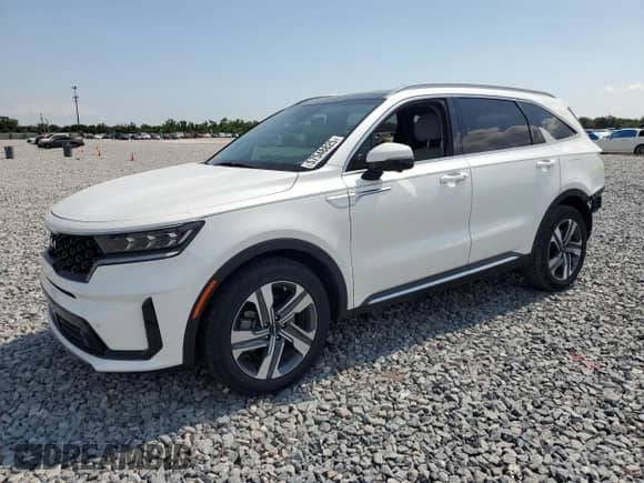 2023 Kia Sorento SX Prestige with VIN KNDRMDLH2P5208611, listed as a Copart auction lot 57548825 with 51,288 mi miles and Salvage title. Bid and sale history available at DreamBid. Image 1.