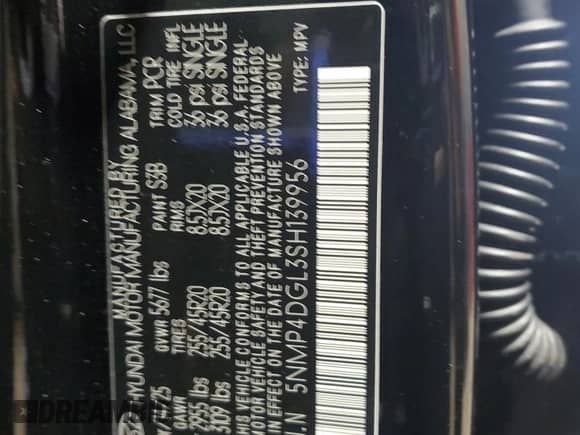 2025 Hyundai Santa Fe Limited с VIN 5NMP4DGL3SH139956, выставлен на аукционе Copart как лот 80852285 с пробегом 1 308 миль миль и Списание • Salvage title. История ставок и продаж доступна на DreamBid. Изображение 13.