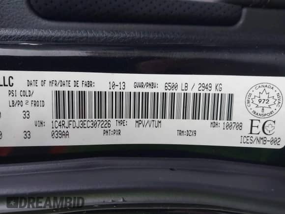 2014 Jeep Grand Cherokee SRT-8 с VIN 1C4RJFDJ3EC307226, выставлен на аукционе IAAI как лот 41042711 с пробегом Не указан миль и . История ставок и продаж доступна на DreamBid. Изображение 9.