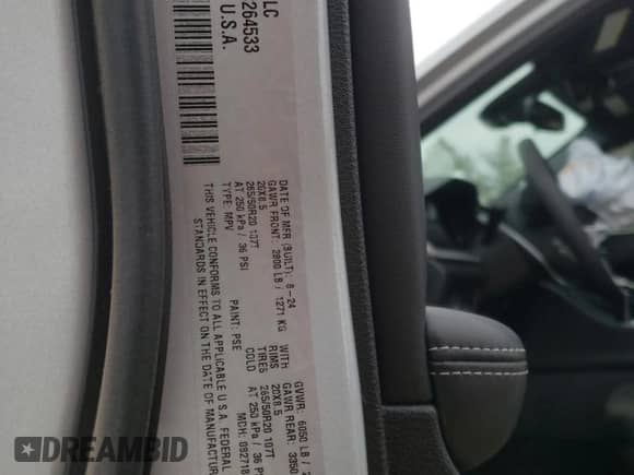 2025 Jeep Grand Cherokee Laredo with VIN 1C4RJHAG4SC264533, listed as a Copart auction lot 53165285 with 5,273 mi miles and Salvage title. Bid and sale history available at DreamBid. Image 12.