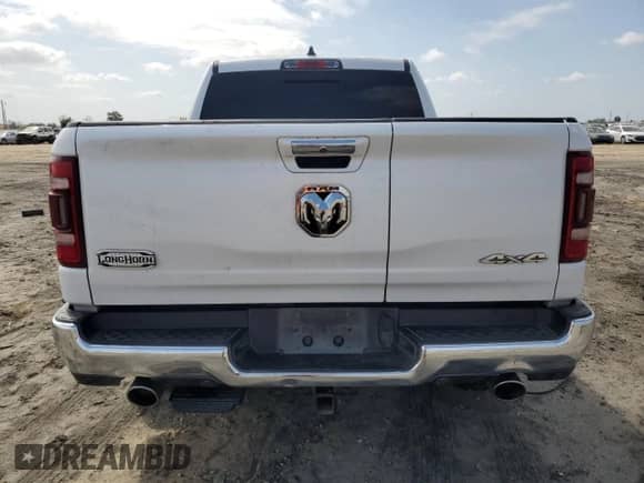 2020 Ram 1500 Longhorn with VIN 1C6SRFKM1LN411066, listed as a Copart auction lot 52946765 with Not provided miles and Non repairable. Bid and sale history available at DreamBid. Image 6.