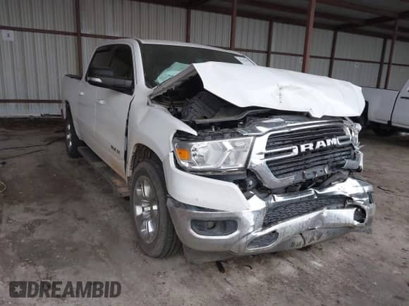 2021 Ram 1500 Lone Star z VIN 1C6RREFT1MN646966, wystawiony jako IAAI lot #42152069 z przebiegiem 48 645 mil mil oraz . Historia ofert i sprzedaży dostępna na DreamBid. Obrazek 1.