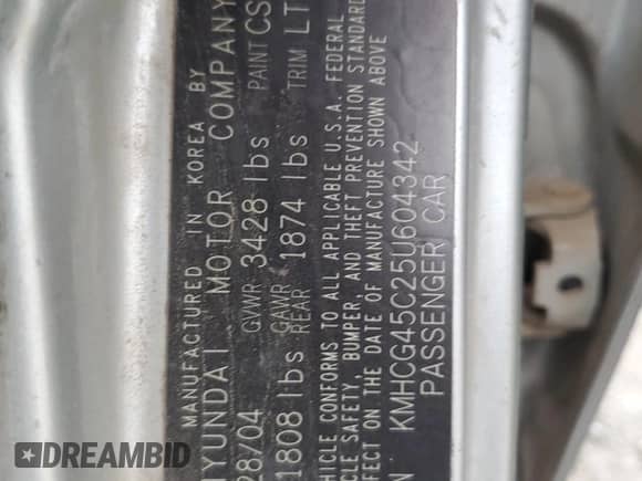 2005 Hyundai Accent GLS z VIN KMHCG45C25U604342, wystawiony jako Copart lot #85380125 z przebiegiem 165 690 mil mil oraz Czysty tytuł • Clean title. Historia ofert i sprzedaży dostępna na DreamBid. Obrazek 12.