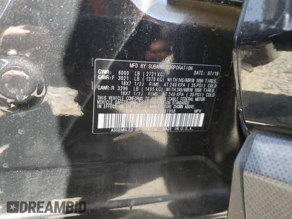 2020 Subaru Ascent Premium z VIN 4S4WMAFD0L3407958, wystawiony jako Copart lot #66799355 z przebiegiem 96 767 mil mil oraz Szkoda całkowita • Salvage title. Historia ofert i sprzedaży dostępna na DreamBid. Obrazek 14.