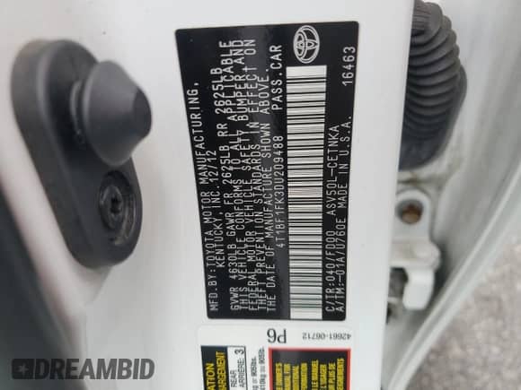 2013 Toyota Camry L with VIN 4T1BF1FK3DU209488, listed as a Copart auction lot 80654745 with 159,180 mi miles and Salvage title. Bid and sale history available at DreamBid. Image 12.