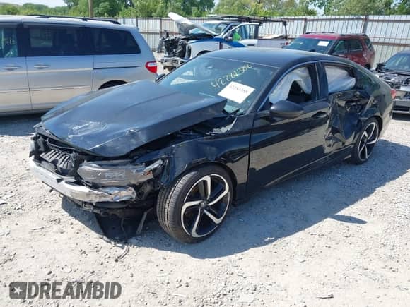 2018 Honda Accord Sport with VIN 1HGCV1E31JA003705, listed as a IAAI auction lot 42281388 with 105,000 mi miles and . Bid and sale history available at DreamBid. Image 2.