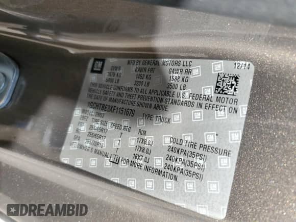 2015 Chevrolet Colorado 4WD LT z VIN 1GCHTBE3XF1151679, wystawiony jako Copart lot #84437325 z przebiegiem 156 791 mil mil oraz Szkoda całkowita • Salvage title. Historia ofert i sprzedaży dostępna na DreamBid. Obrazek 13.