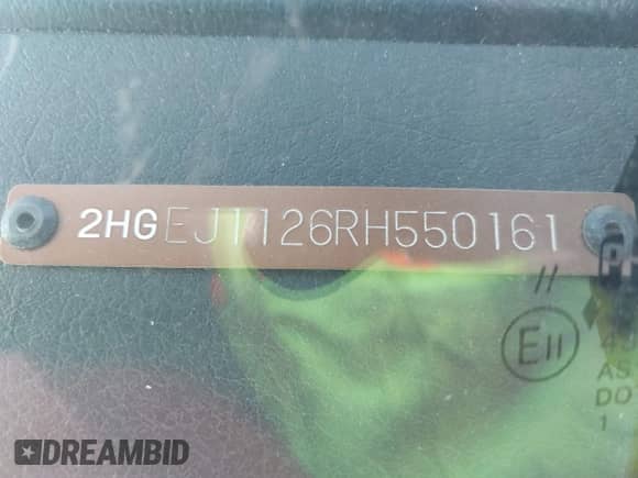 1994 Honda Civic with VIN 2HGEJ1126RH550161, listed as a IAAI auction lot 41924031 with 139,547 mi miles and . Bid and sale history available at DreamBid. Image 9.